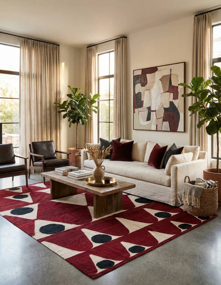 Detail image of 6' 7 x 9' 8  Hand Woven Kilim Modern Wool Rug