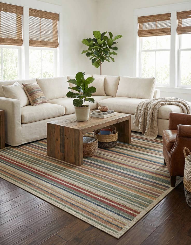 Detail image of 10' x 10' Easy-Clean Baja Indoor / Outdoor Square Rug