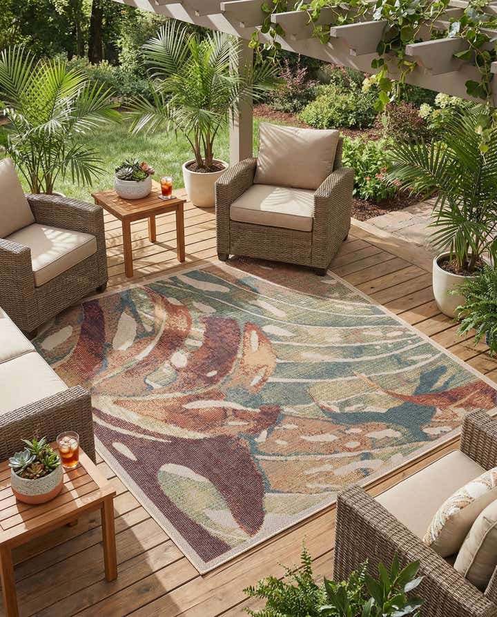 6' x 6' Easy-Clean Baja Indoor / Outdoor Square Rug