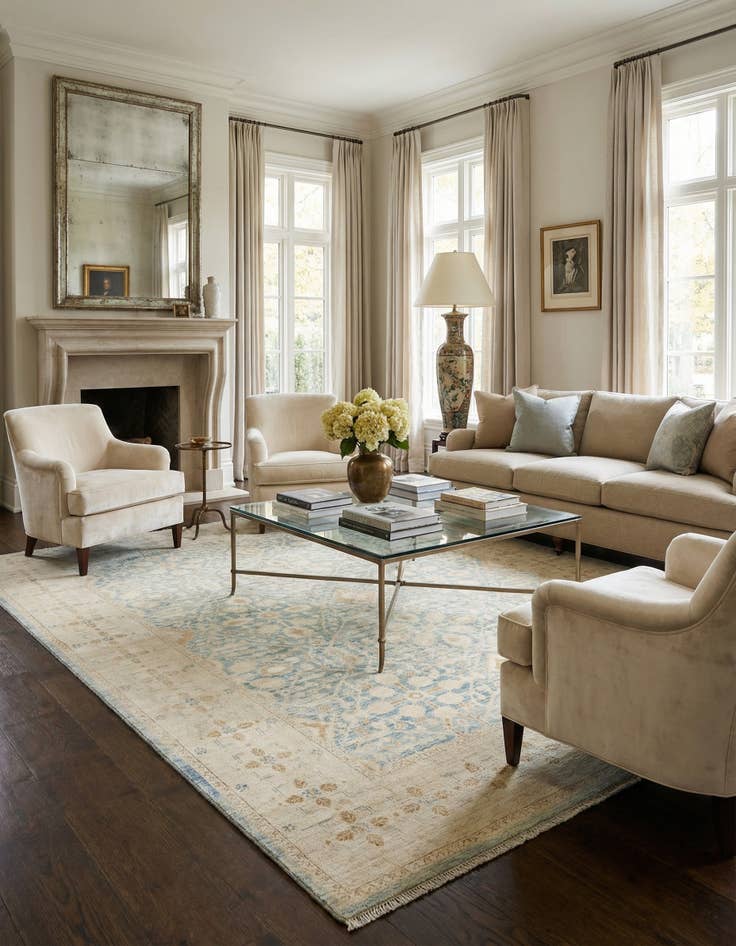 Detail image of 5' 1 x 6' 9  Hand Knotted Ziegler Rug