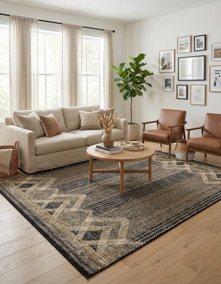 Detail image of 6' x 9'  Washable Modern Indoor / Outdoor Rug