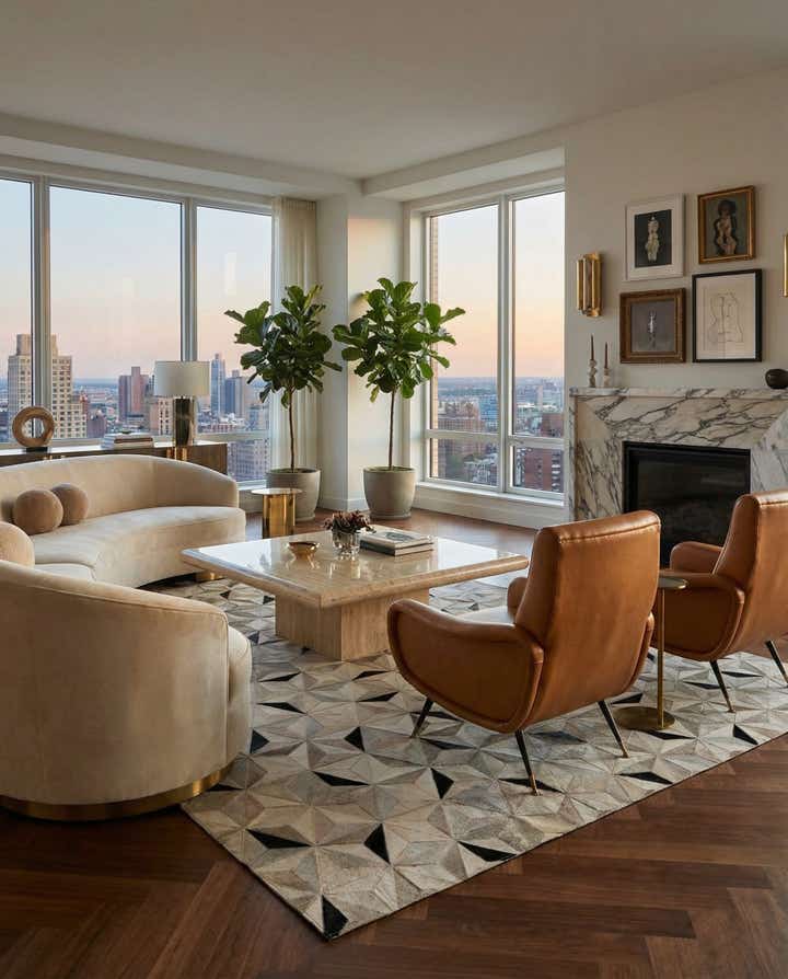 5' 2 x 8' 1 Cowhide - Patchwork Rug