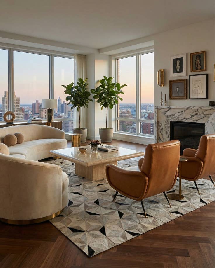 Detail image of 5' 2 x 8' 1 Cowhide - Patchwork Rug