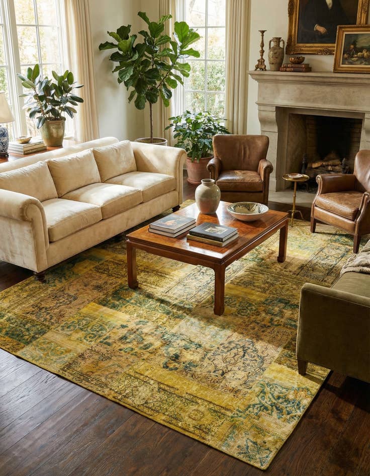 Detail image of 9' 2 x 10' 8  Hand Knotted Ultra Vintage Persian Wool Rug