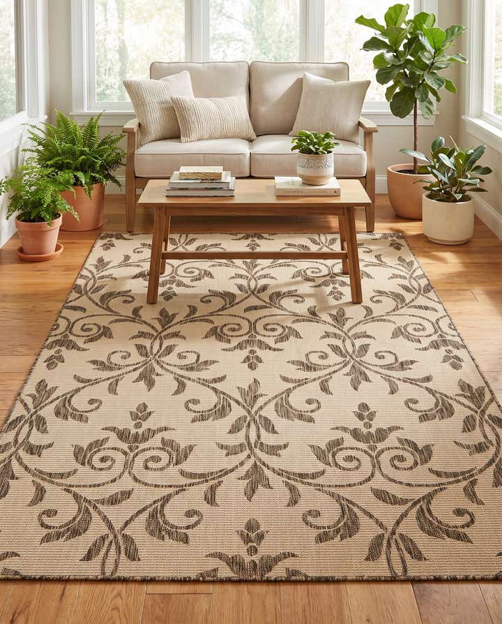 160cm x 245cm Facile à nettoyer Botanical Tapis Intérieur / Extérieur