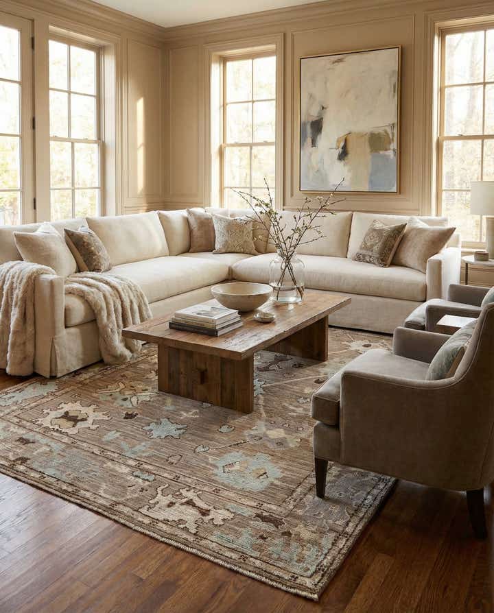 8' 10 x 11' 10 Hand Knotted Oushak Wool Rug