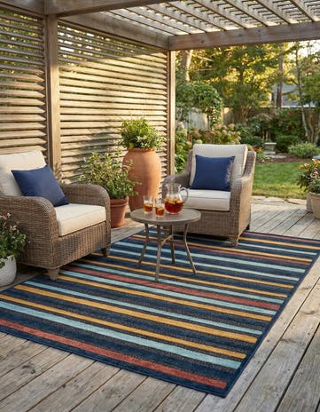5' 3 x 8' Easy-Clean Belize Indoor / Outdoor Rug