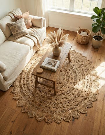 Natural Handmade Braided Jute Round Rug