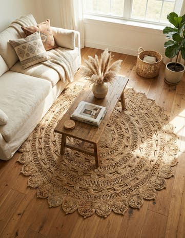 Natural Handmade Braided Jute Round Rug