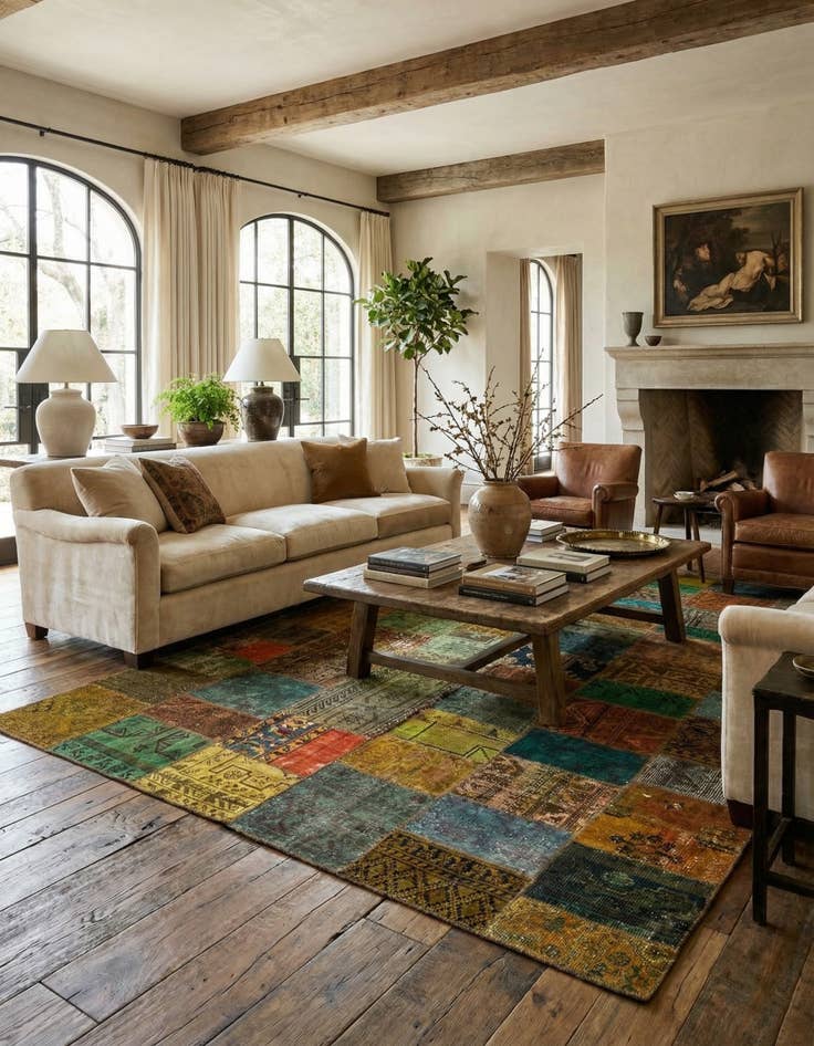 Detail image of  6' 8 x 9' 9  Hand Knotted Ultra Vintage Persian Wool Rug