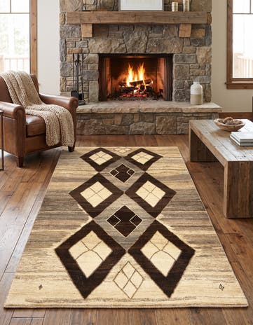 3' 10 x 6' 8 Gabbeh Wool Rug