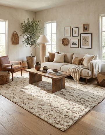 5' x 8' 9 Hand Knotted Moroccan Wool Rug