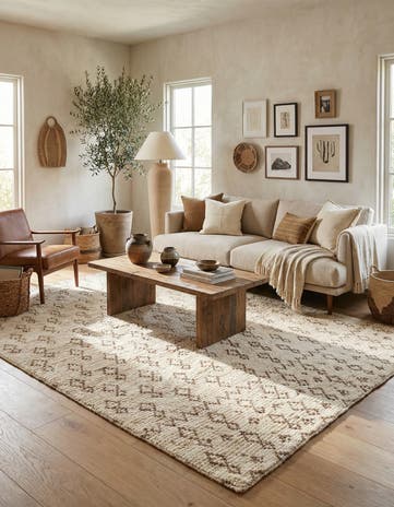 5' x 8' 9 Hand Knotted Moroccan Wool Rug
