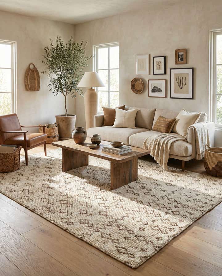 5' x 8' 9 Hand Knotted Moroccan Wool Rug