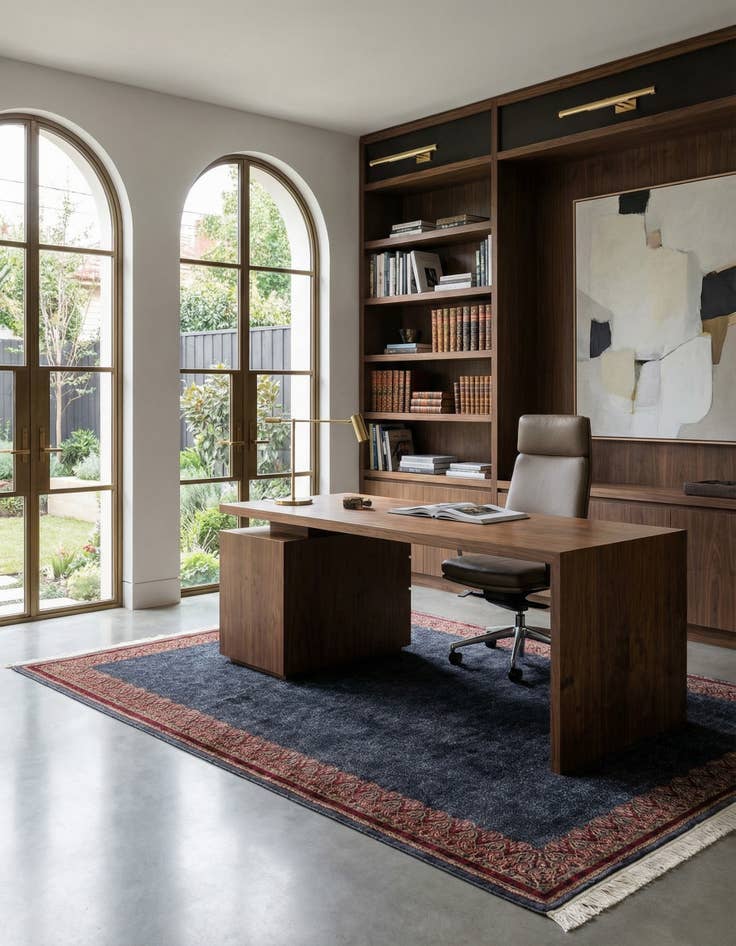 Detail image of 6' 7 x 10'  Hand Knotted Mahal Wool Rug