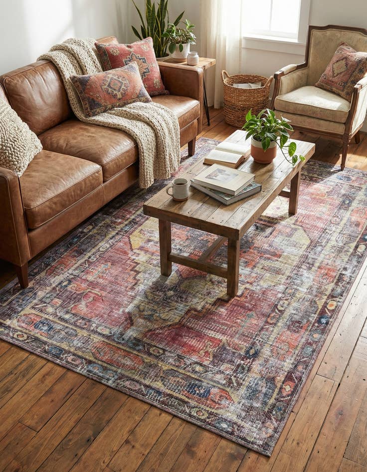 Detail image of 5' 3 x 8'  Washable Maahru Rug