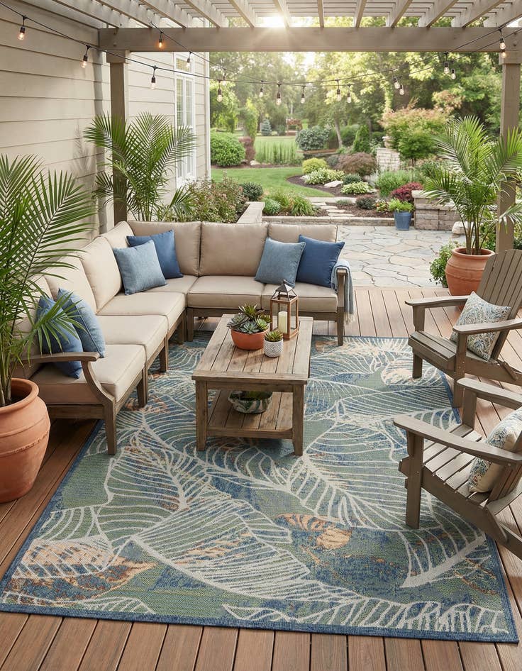 Detail image of 9' x 12'  Washable Baja Indoor / Outdoor Rug