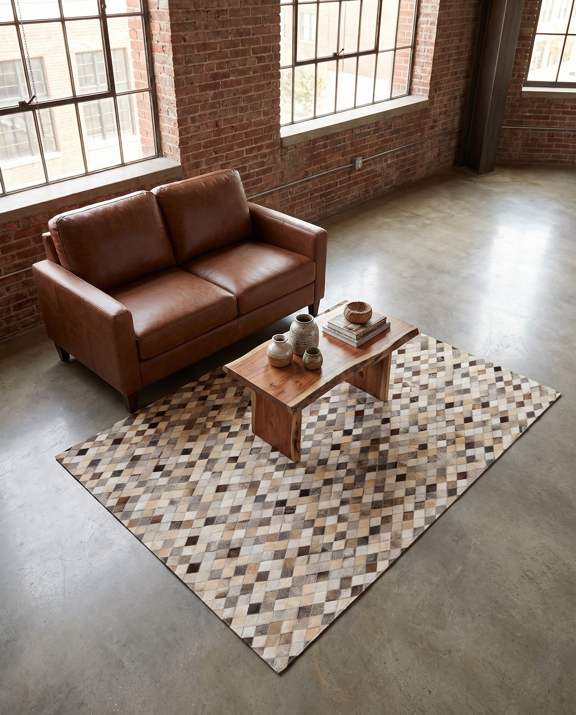 4' 9 x 6' 8 Cowhide Stocks Rug
