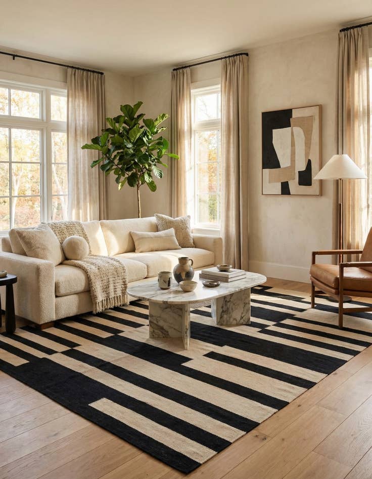 Detail image of 6' 9 x 10' 7  Hand Woven Kilim Modern Wool Rug