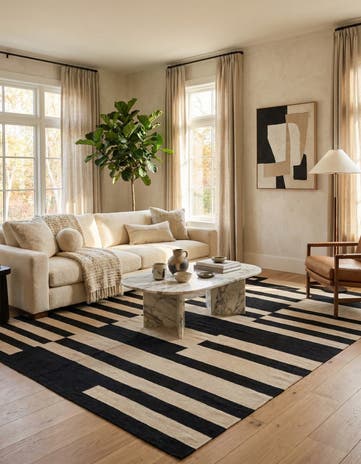 6' 9 x 10' 7 Hand Woven Kilim Modern Wool Rug