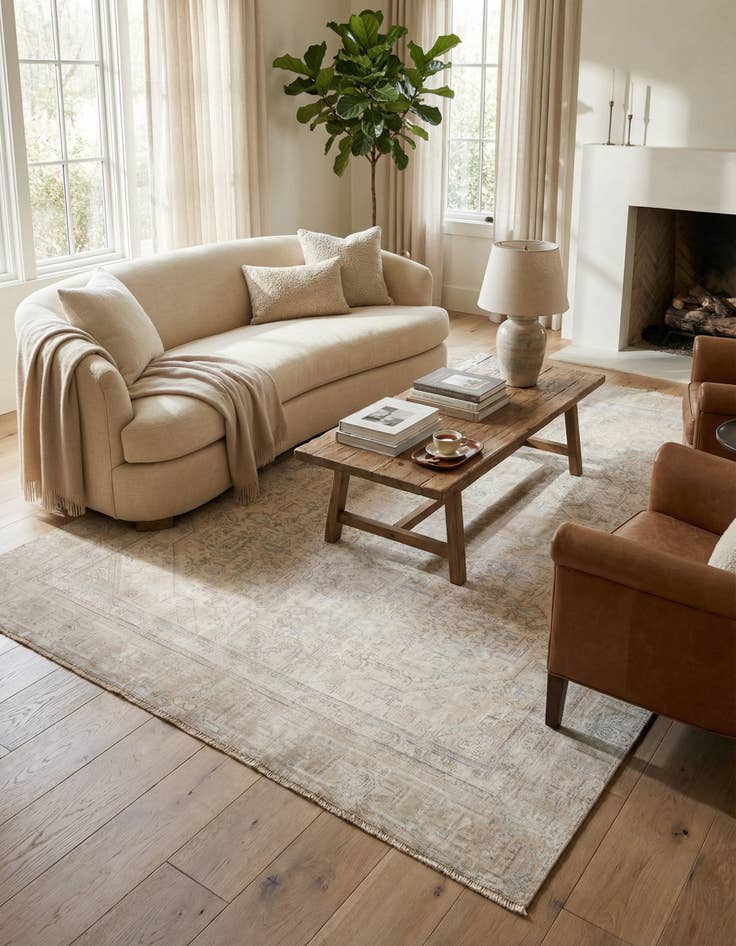 Detail image of  7' 4 x 10' 6  Hand Knotted Ultra Vintage Persian Wool Rug