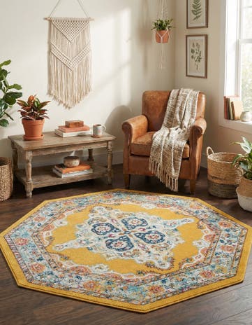 Yellow Parker Octagon Rug