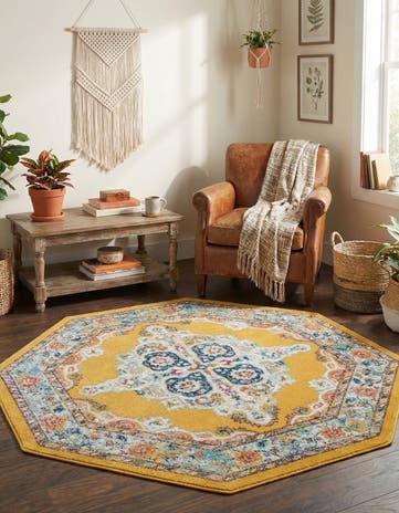 Yellow Parker Octagon Rug