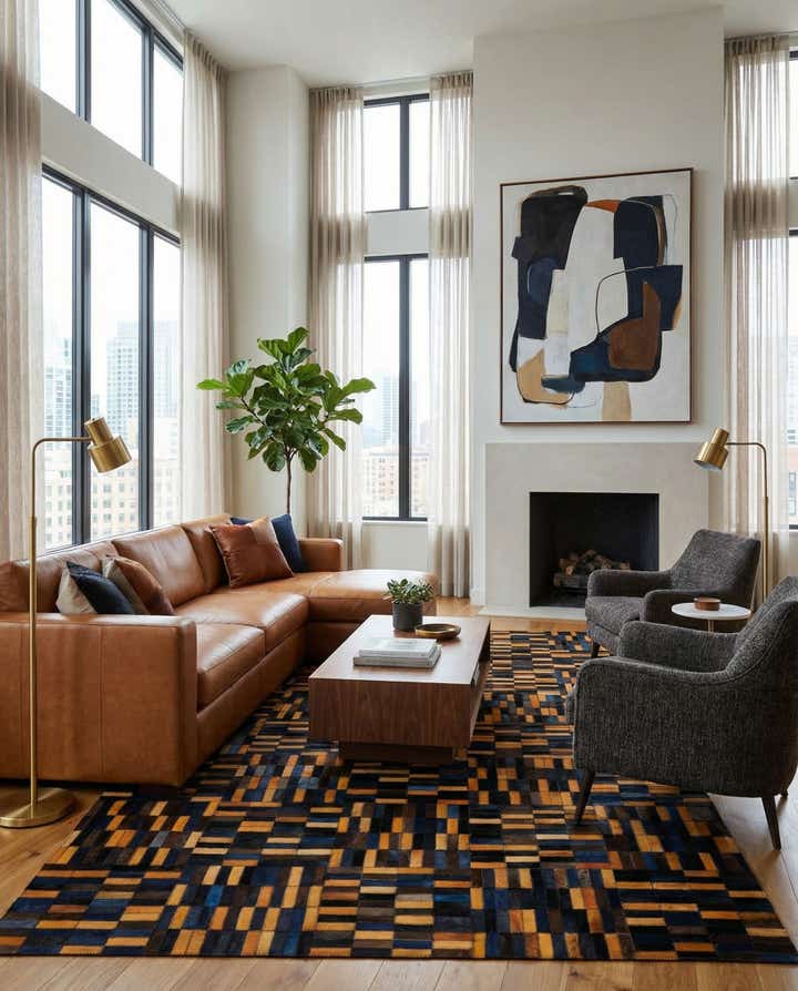 5' x 7' 11 Cowhide - Patchwork Rug