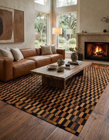 8' 2 x 10' Cowhide - Patchwork Rug