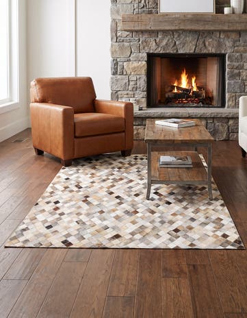 4' x 6' 1 Cowhide Stocks Rug
