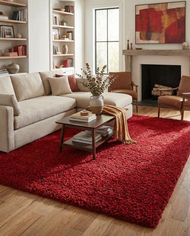  9' x 12' Solid Shag Rug