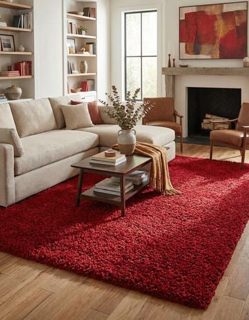 9' x 12' Solid Shag Rug
