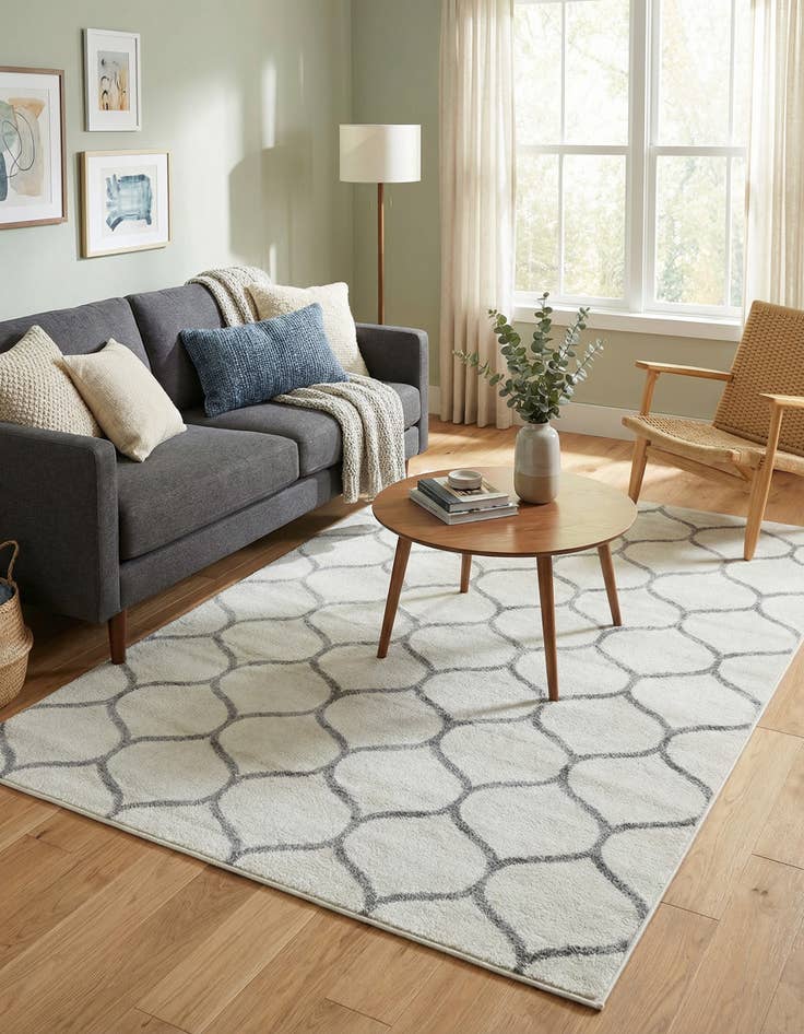 Detail image of  6' x 9' Lattice Frieze Rug