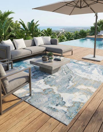 9' x 12' Easy-Clean Modern Indoor / Outdoor Rug