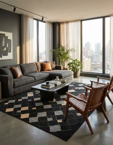 8' x 9' 7 Hand Woven Kilim Modern Wool Rug