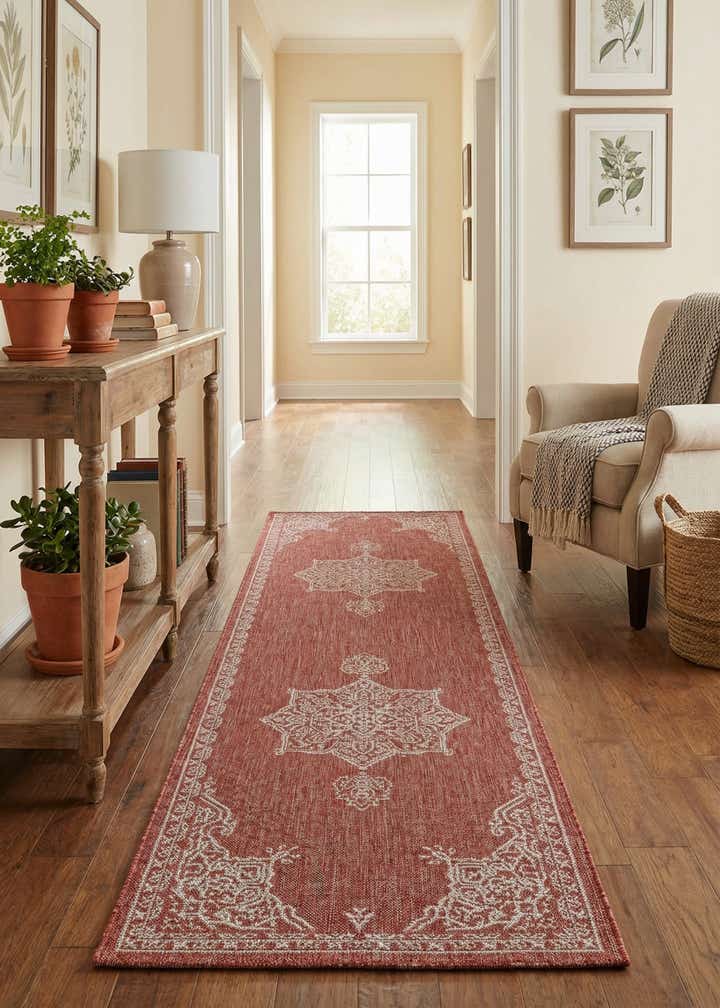 2' 7 x 10' Easy-Clean Traditional Indoor / Outdoor Runner Rug