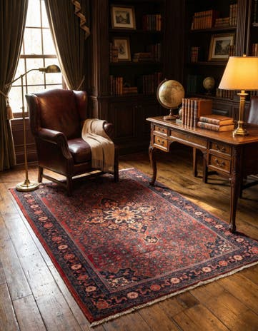4' 4 x 6' 11 Hand Knotted Goltuk Persian Wool Rug