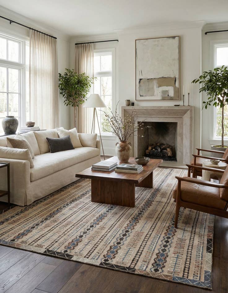 Detail image of 9' 5 x 12' 1  Hand Knotted Darya Wool Rug