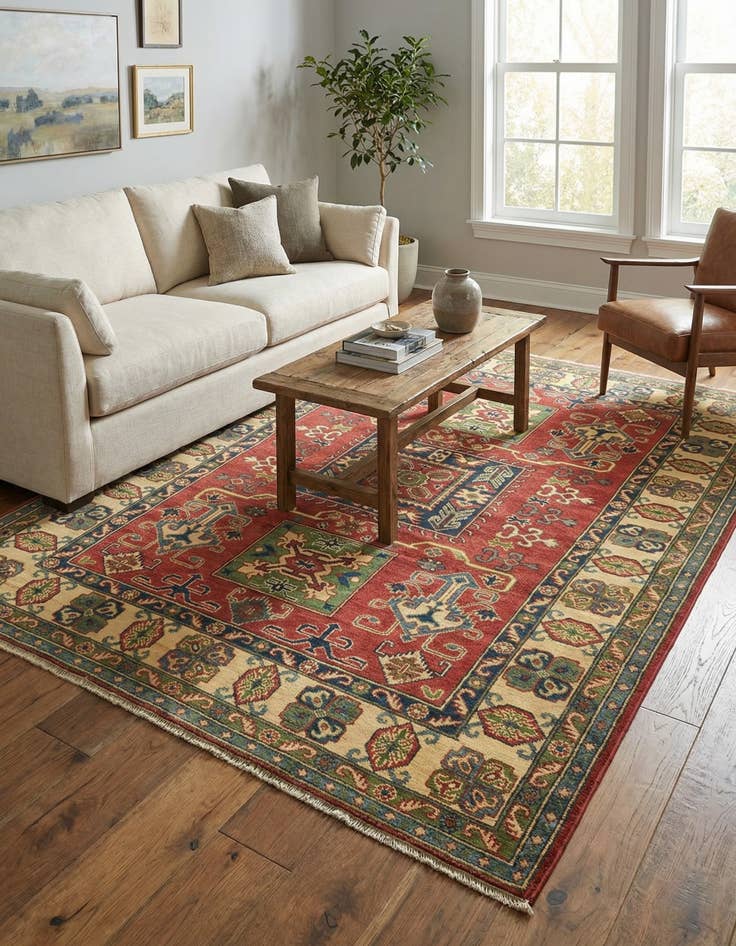 Detail image of  5' x 6' 7  Hand Knotted Kazak Rug