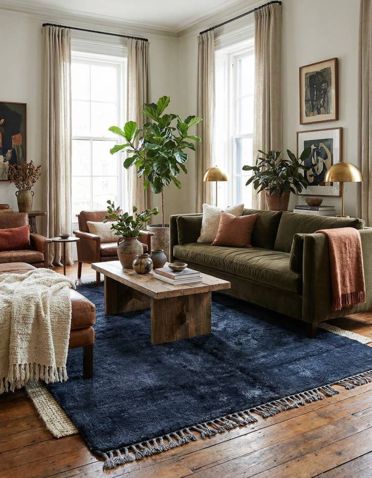 Detail image of 5' 6 x 8'  Hand Knotted Moroccan Wool Rug