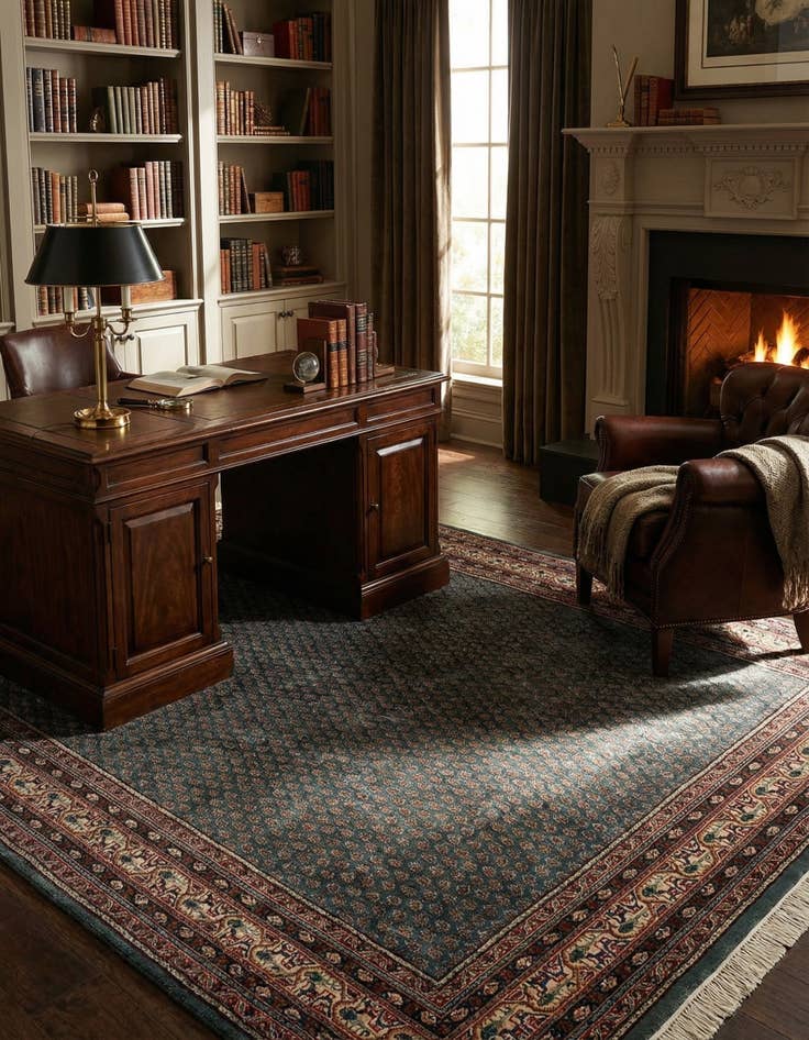 Detail image of 5' 5 x 7' 11  Hand Knotted Mir Wool Rug