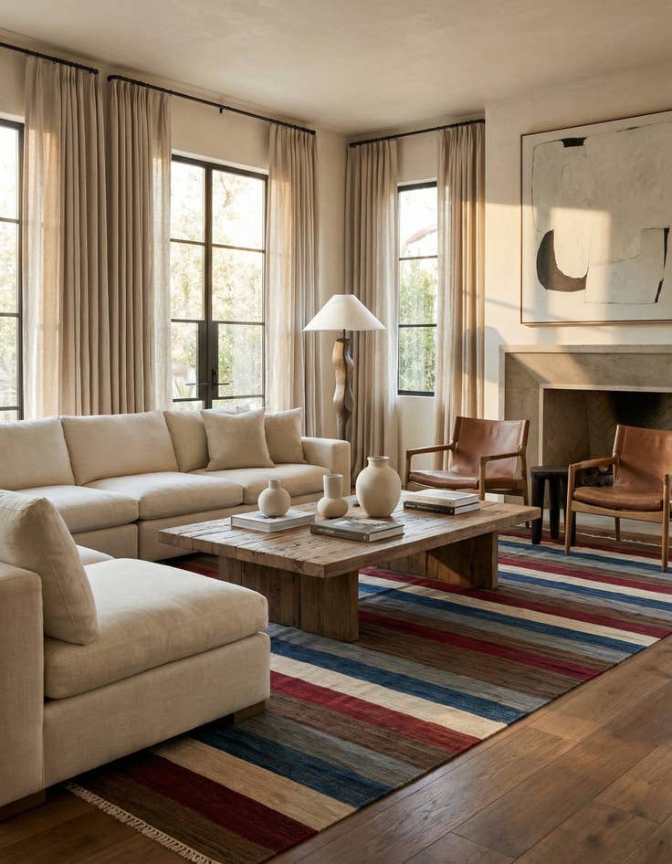 Detail image of 9' 8 x 13' 1  Hand Woven Kilim Modern Wool Rug