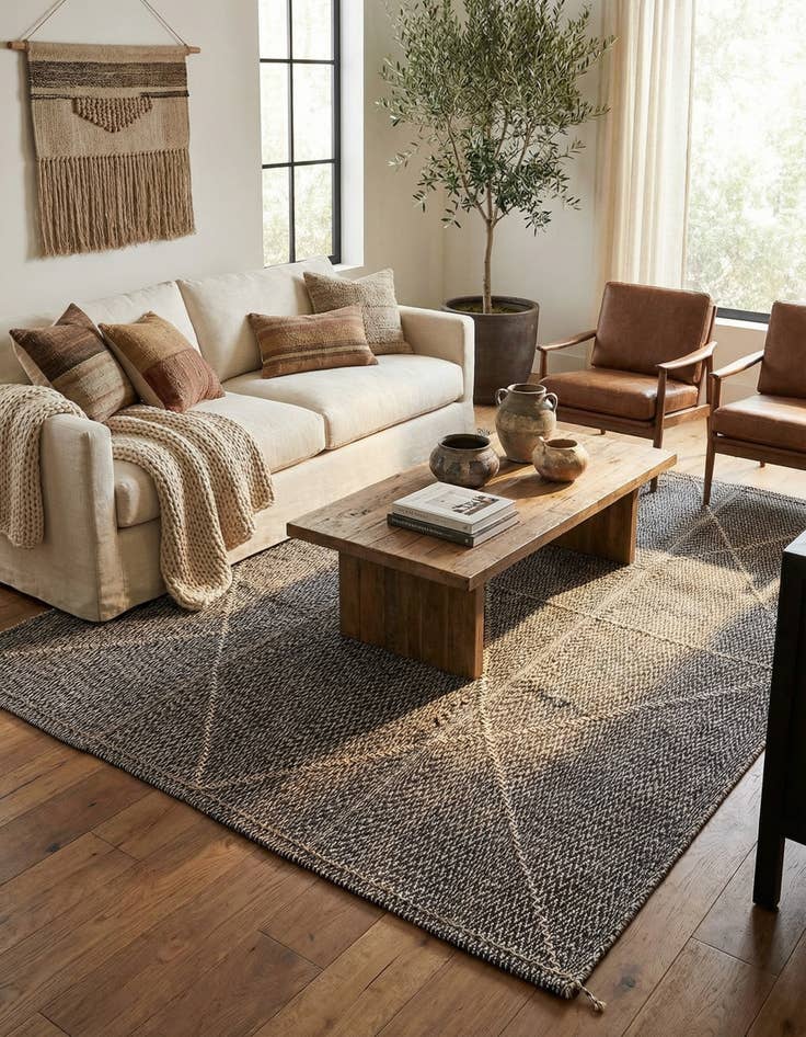 Detail image of 8' 10 x 11' 2  Hand Knotted Darya Wool Rug