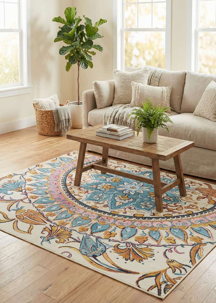 4' x 6' Easy-Clean Traditional Indoor / Outdoor Rug