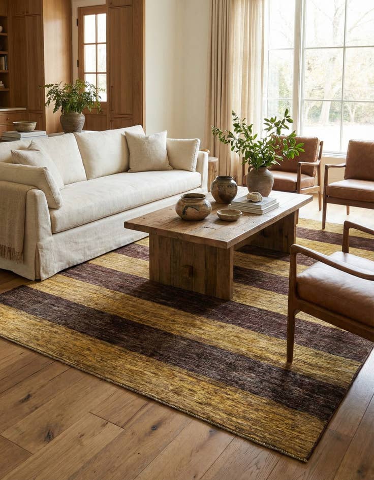 Detail image of  4' 9 x 6' 4  Hand Knotted Modern Ziegler Oriental Rug