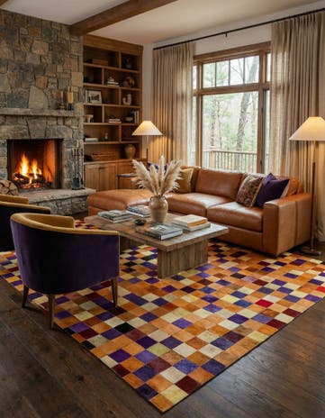 8' x 10' Cowhide - Patchwork Rug