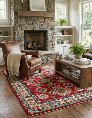 4' x 6' Hand Knotted Kazak Rug