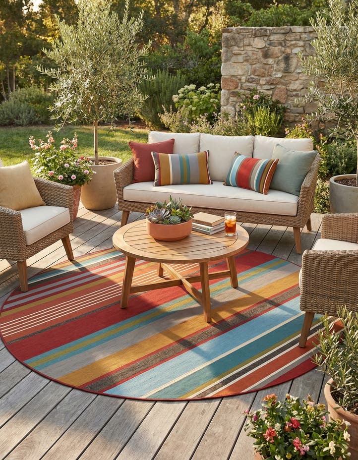 7' 10 x 7' 10 Easy-Clean Modern Indoor / Outdoor...