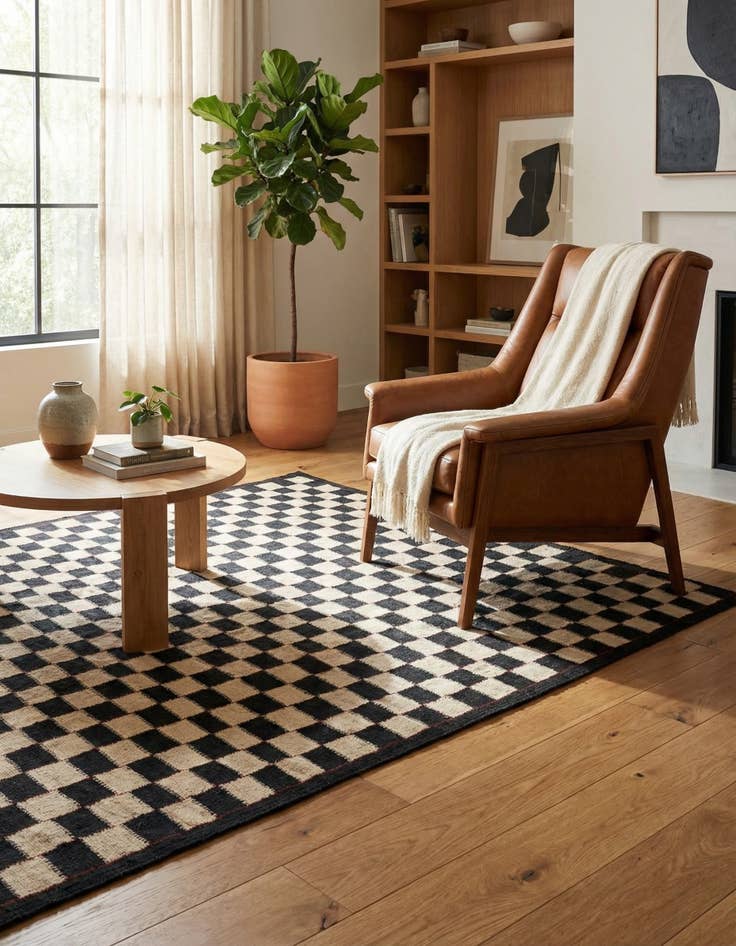 Detail image of 5' x 6' 3  Hand Woven Kilim Modern Wool Rug