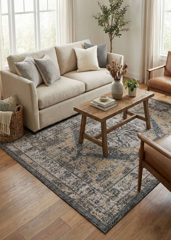 4' x 6' Easy-Clean Traditional Indoor / Outdoor Rug